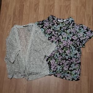 Maurices Cardigan/ Sag Harbor blouse button up top